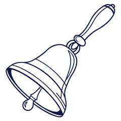 Traditional Handheld Bell With Clapper and Ornate Handle