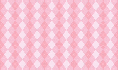 濃いピンクが縦に連続したアーガイルチェック柄