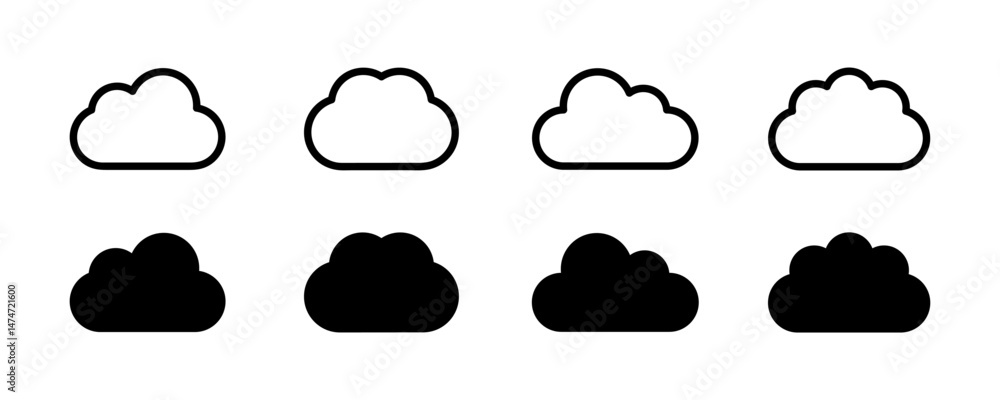 Poster cloud icon. cloud weather sign collection. cloud computing icon. nature cloud bubble elements. abstr
