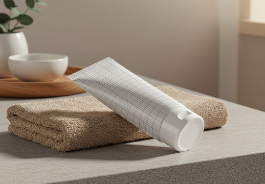 Toothpaste Packaging Elegant Presentation Mockup