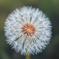 Close-up of a dandelion flower in the meadow. Selective focus.