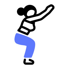 This Chair (pose) icon is suitable for Yoga, Mindfulness, Healthy Lifestyle, etc