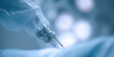 Robotic surgical tools in operation room with advanced technology