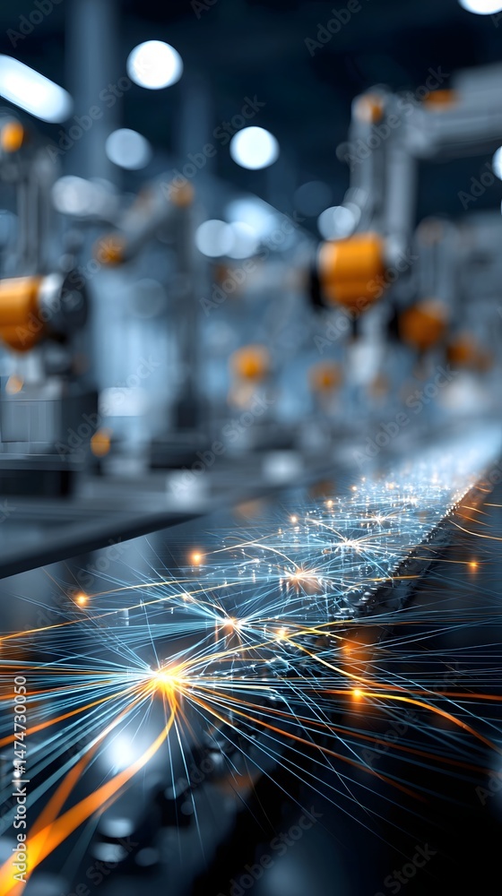 Aufkleber efficient factory assembly line showcasing workers collaborating on manufacturing processes
