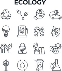 ecology icon set template 