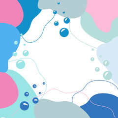 cute abstract border with blue water bubbles banner,nautical frame with geometric shapes,
abstract background with blue waves