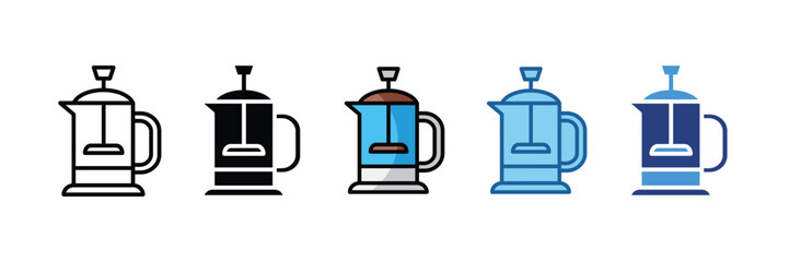 French Press  Icon Element For Design