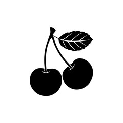 creative details Outline silhouette Cherry icon Vector Illustration 