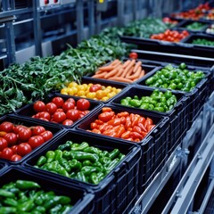 Obraz premium Fresh Vegetables in Baskets Arrangement
