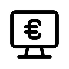 Euro Symbol on Computer Screen Representing Online Finance and Transactions