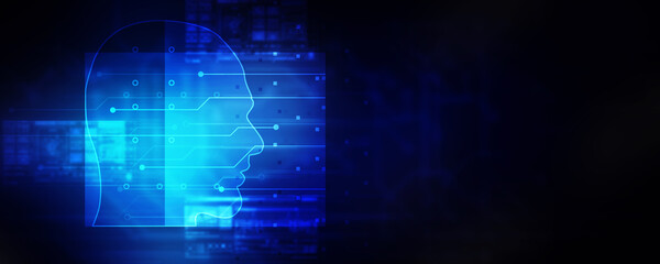 2d illustration digital Artificial mind concept
