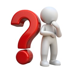 3d man with red question mark