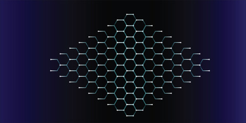 Abstract hexagon blue background banner futuristic business data technology for banner, cover, and web