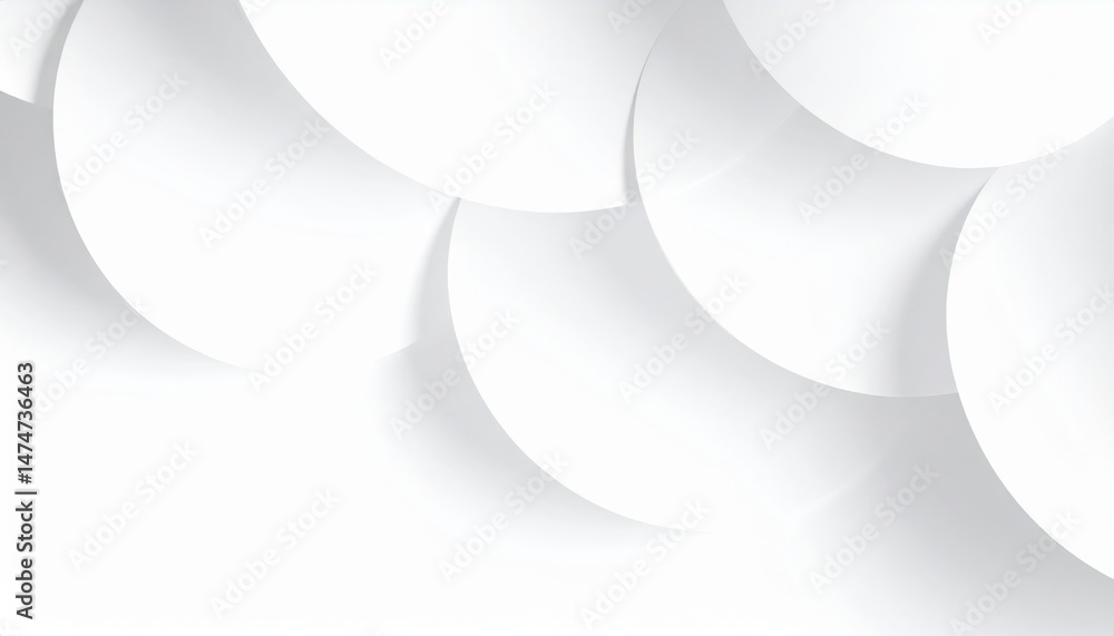 Poster dynamic white circular patterns abstract design digital artwork minimalist environment close-up view