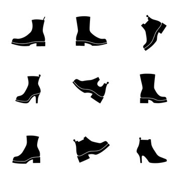 Collection of high heel silhouette on white background, high heel silhouette .

