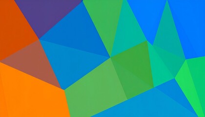 Obraz premium Creative abstract background with polygonal shapes and vibrant corporate colors like blue, green, and orange.