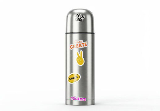 Thermos Sticker Mockup