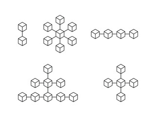 blockchain crypto symbol icon design vector isolated transparent background