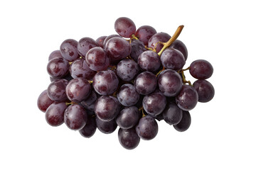 Fototapeta premium Bunch of ripe dark grapes isolated on transparent background