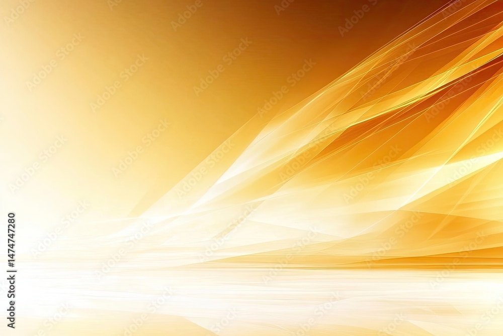 Poster abstract graphic design with soft, flowing lines of orange and white, creating a sense of movement a