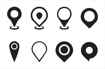 Location icon set. Map pin. gps. place marker. GPS location symbol collection. Set of map pin location icons, Victor illustration Eps 10.