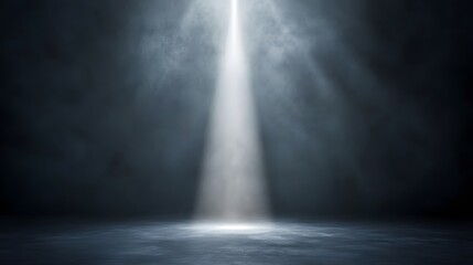Beam of Light Shines Down on a Dark Moody Stage Setting