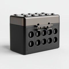 Fototapeta premium Black Storage Box with Multiple Slots for Easy Organization