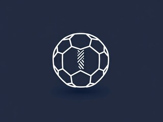 Obraz premium Flat Soccer Ball with Tie-Shaped Panel in Monochrome – A Centered Minimal Design with Room for Branding or Messaging