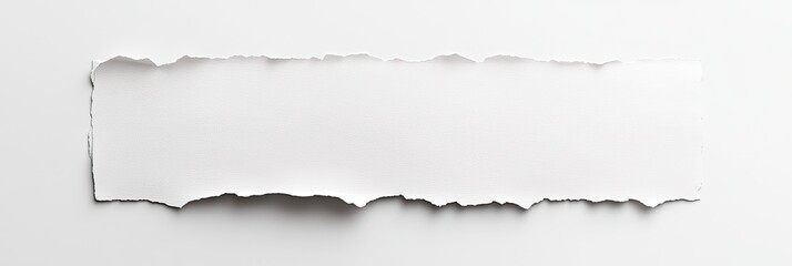 Ripped white paper rectangle on a white background