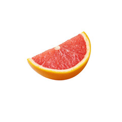 Grapefruit slice, vibrant and juicy isolated on transparent background