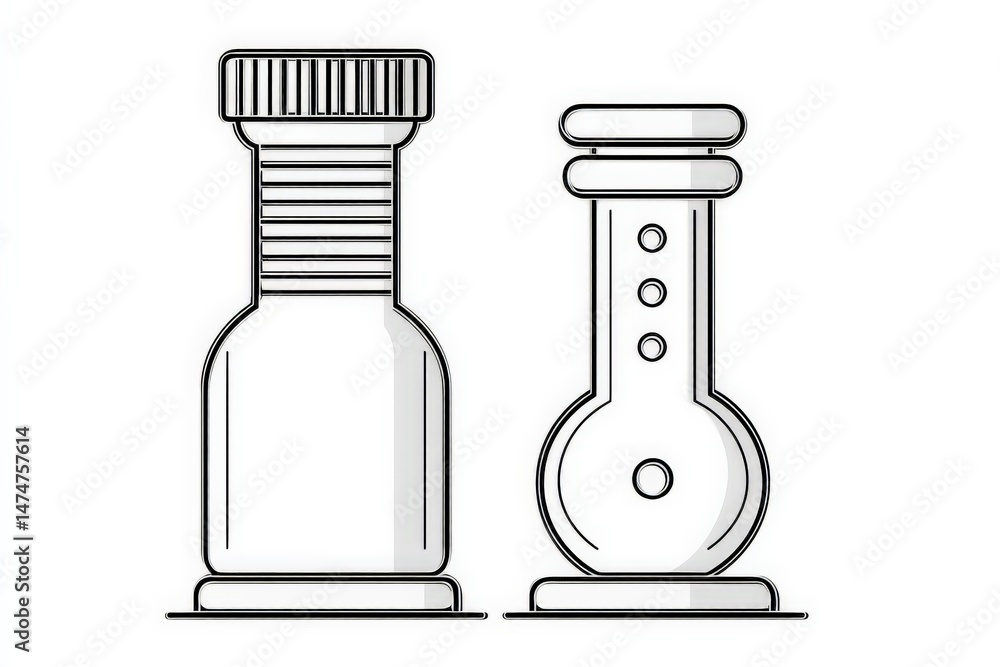 Poster clear laboratory glassware displayed on a white background for scientific observation in a research 