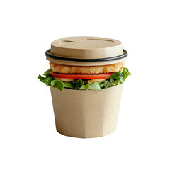 Delicious Vegetarian Burger in Eco-Friendly Take Away Container