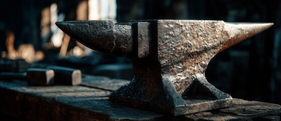 The hardy structure of an anvil basks in gentle light, evoking the enduring art and history of metalwork and traditional craftsmanship.