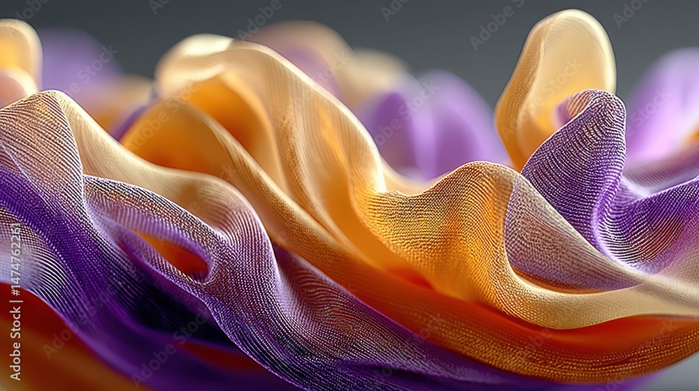 Poster violet and orange silk texture elegant background generative ai.stock image