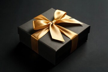 Elegant Black Gift Box with Golden Ribbon