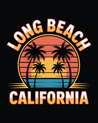 Naklejka premium Tropical beach background, Summer Beach T-Shirt Design Vector illustration 