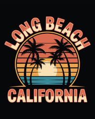 Naklejka premium A tropical island with palm trees vector T-Shirt Design