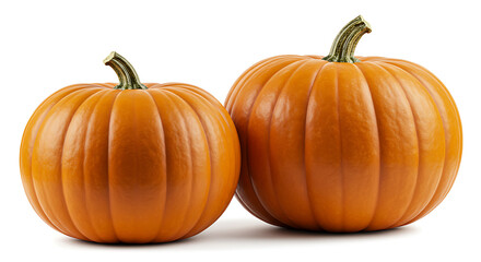 Obraz premium 2 pumpkins with studio lighting isolated on a white background