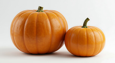Obraz premium 2 pumpkins with studio lighting isolated on a white background