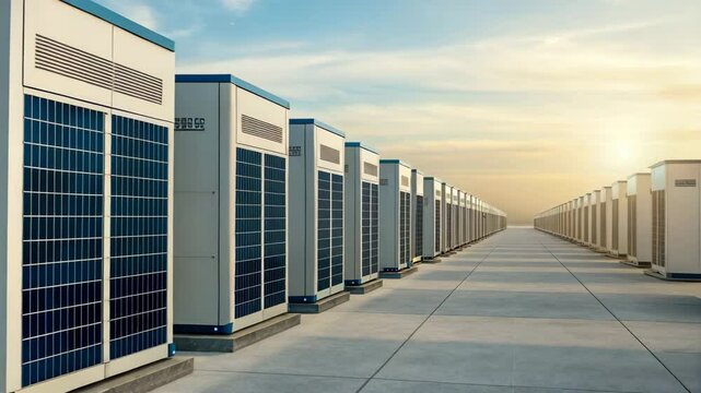 Rooftop HVAC Units Row Energy Efficient Climate Control System Industrial Air Conditioning Equipment Modern Technology