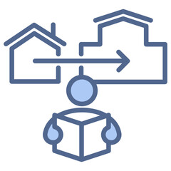 Obraz premium Flipped Classroom Blue Icon
