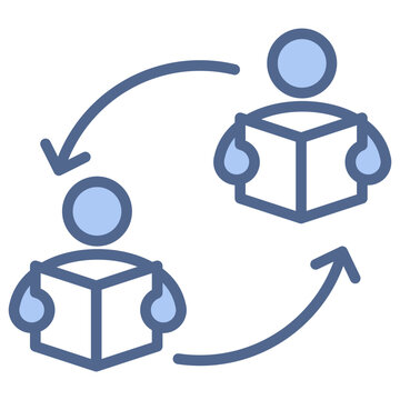 Peer To Peer Blue Icon