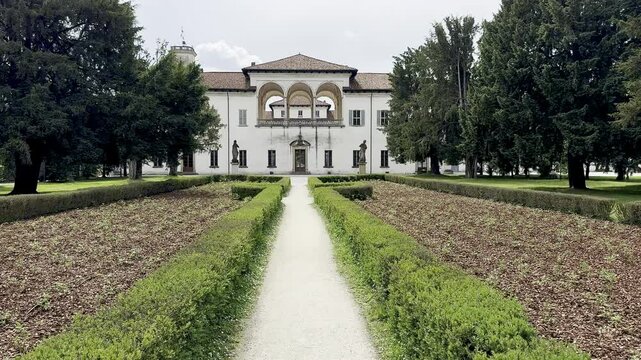 the avenue of roses inside the park of Palazzo Arese Borromeo in Cesano Maderno