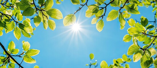 Obraz premium Sun Shining Through Lush Green Leaves