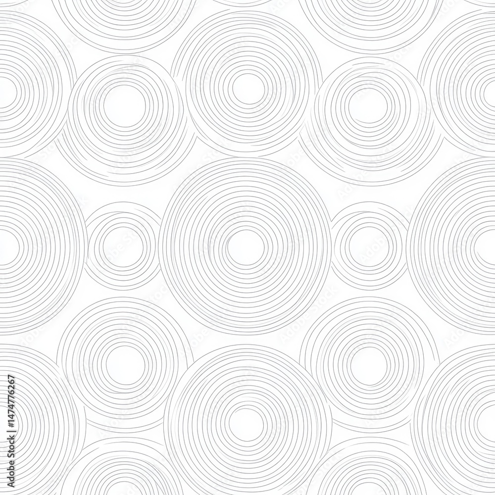 Poster abstract pattern of concentric circles in light gray lines on white background. concentric circles c