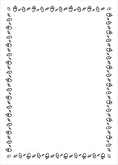 シンプルな手書きのかわいいどんぐりの四角フレーム