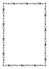 シンプルな手書きのかわいいきのこの四角フレーム