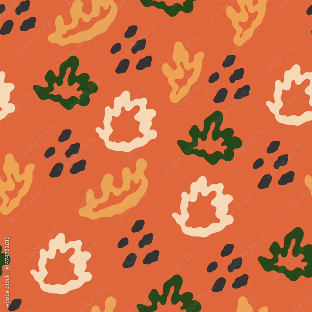 Poster summer seamless pattern. abstract hand drawn botanical background pattern. vector summer design for 