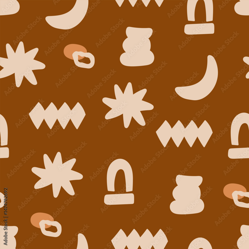 Aufkleber abstract boho seamless pattern with abstract shape. vector illustration design for background, fabri