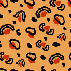 Abstract leopard skin seamless pattern. Abstract doodle shape background. Vector illustration design for background, fabric, textile, wall art design.v